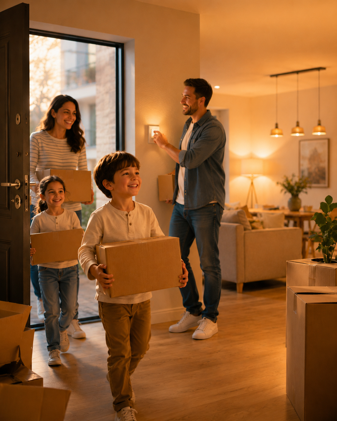 Bright home interior representing electricity service