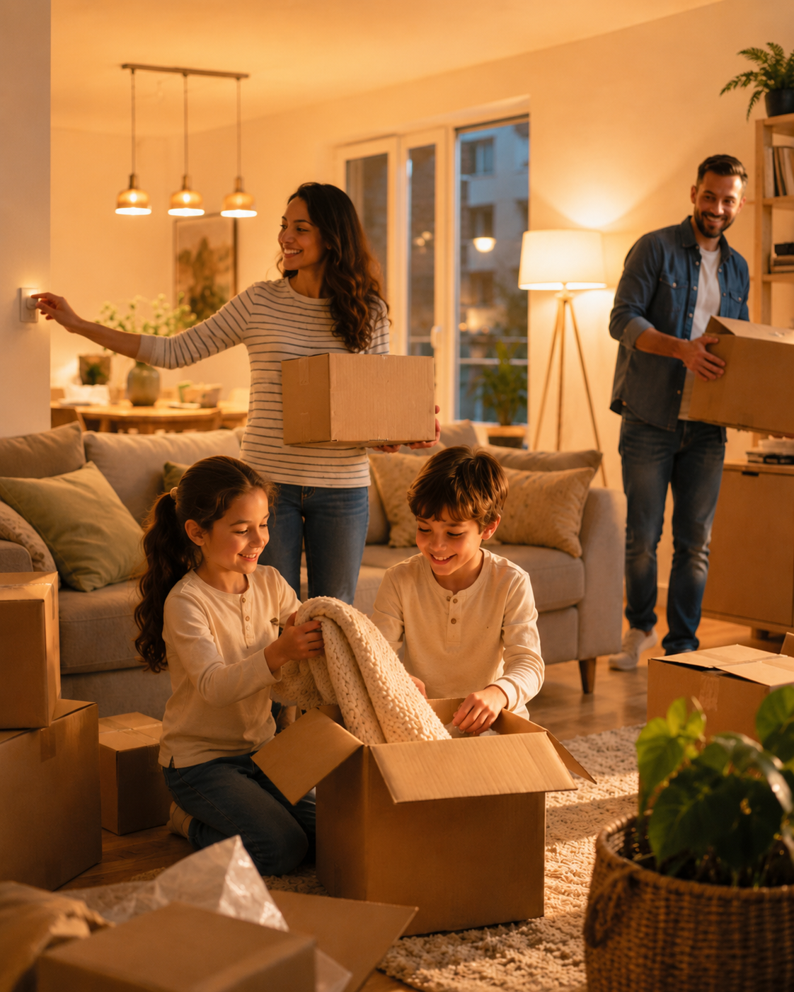 Bright home interior representing electricity service